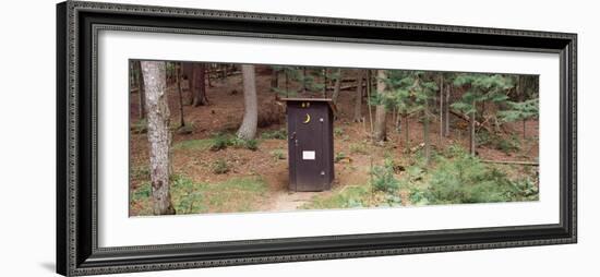 Outhouse in a Forest, Adirondack Mountains, New York State, USA-null-Framed Photographic Print