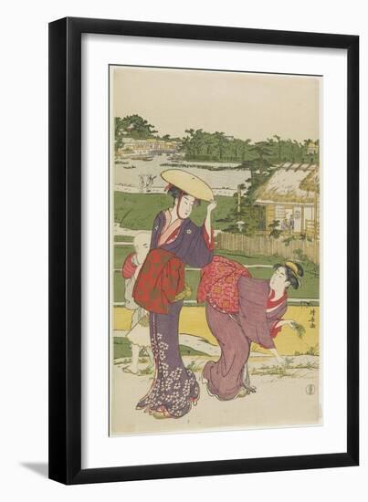 Outing at Muko Jima, 1787-Torii Kiyonaga-Framed Giclee Print