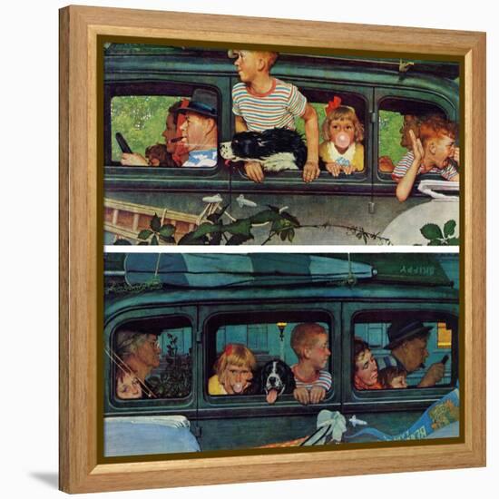 "Outing" or "Coming and Going", August 30,1947-Norman Rockwell-Framed Premier Image Canvas