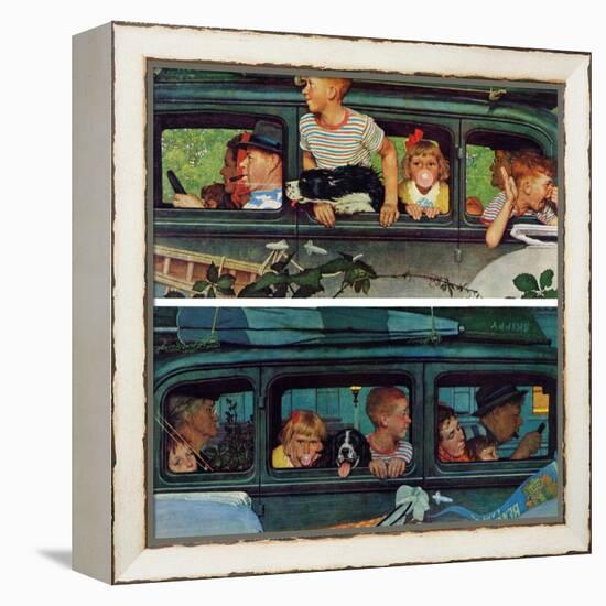 "Outing" or "Coming and Going", August 30,1947-Norman Rockwell-Framed Premier Image Canvas