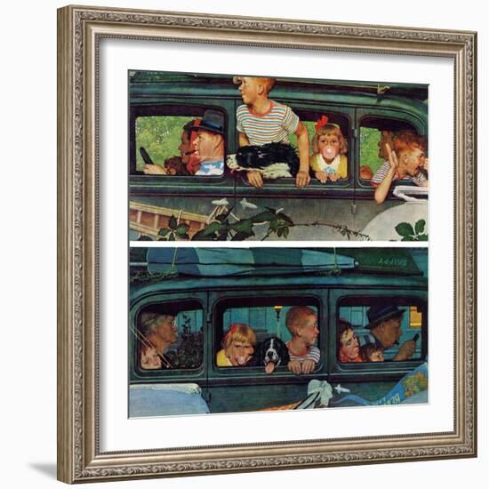 "Outing" or "Coming and Going", August 30,1947-Norman Rockwell-Framed Giclee Print