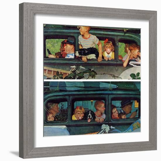 "Outing" or "Coming and Going", August 30,1947-Norman Rockwell-Framed Giclee Print