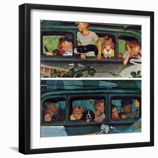 "Outing" or "Coming and Going", August 30,1947-Norman Rockwell-Framed Giclee Print