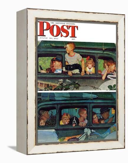 "Outing" or "Coming and Going" Saturday Evening Post Cover, August 30,1947-Norman Rockwell-Framed Premier Image Canvas