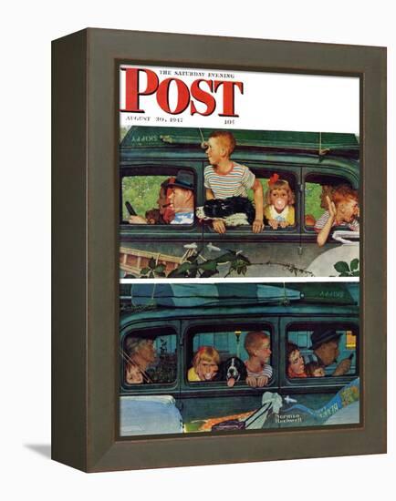 "Outing" or "Coming and Going" Saturday Evening Post Cover, August 30,1947-Norman Rockwell-Framed Premier Image Canvas