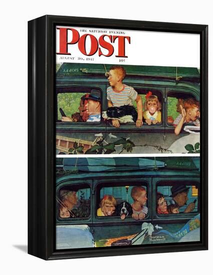 "Outing" or "Coming and Going" Saturday Evening Post Cover, August 30,1947-Norman Rockwell-Framed Premier Image Canvas
