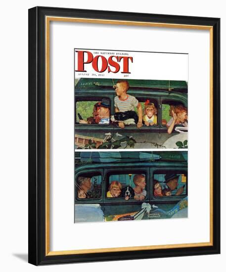 "Outing" or "Coming and Going" Saturday Evening Post Cover, August 30,1947-Norman Rockwell-Framed Giclee Print