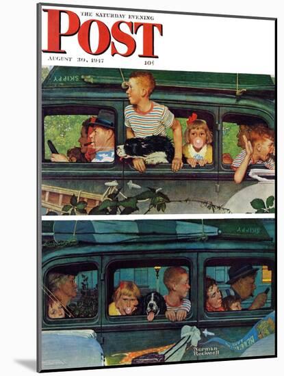"Outing" or "Coming and Going" Saturday Evening Post Cover, August 30,1947-Norman Rockwell-Mounted Giclee Print