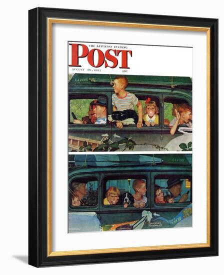 "Outing" or "Coming and Going" Saturday Evening Post Cover, August 30,1947-Norman Rockwell-Framed Giclee Print