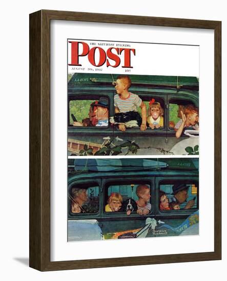 "Outing" or "Coming and Going" Saturday Evening Post Cover, August 30,1947-Norman Rockwell-Framed Premium Giclee Print