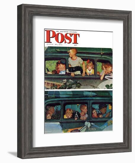 "Outing" or "Coming and Going" Saturday Evening Post Cover, August 30,1947-Norman Rockwell-Framed Giclee Print