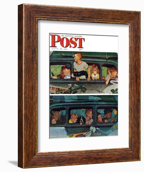 "Outing" or "Coming and Going" Saturday Evening Post Cover, August 30,1947-Norman Rockwell-Framed Giclee Print