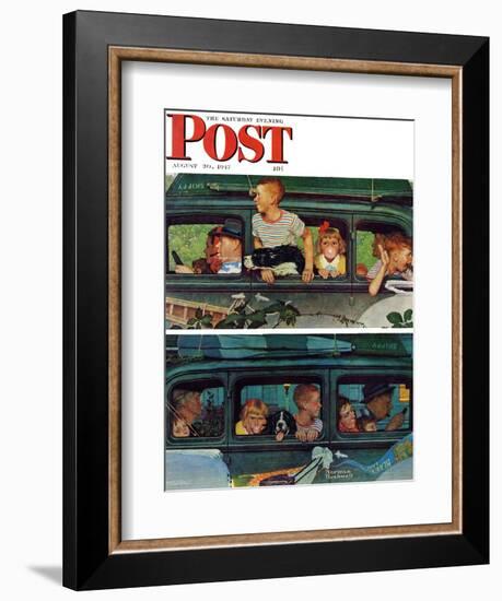 "Outing" or "Coming and Going" Saturday Evening Post Cover, August 30,1947-Norman Rockwell-Framed Giclee Print