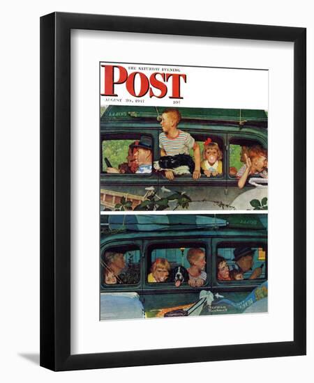 "Outing" or "Coming and Going" Saturday Evening Post Cover, August 30,1947-Norman Rockwell-Framed Giclee Print