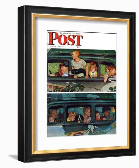 "Outing" or "Coming and Going" Saturday Evening Post Cover, August 30,1947-Norman Rockwell-Framed Giclee Print