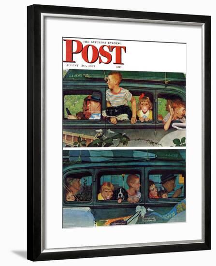 "Outing" or "Coming and Going" Saturday Evening Post Cover, August 30,1947-Norman Rockwell-Framed Giclee Print