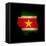 Outline Map Of Suriname With Grunge Flag Insert Isolated On Black-Veneratio-Framed Stretched Canvas