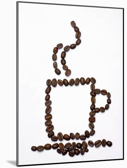 Outline of a Cup of Coffee in Coffee Beans-Gustavo Andrade-Mounted Photographic Print