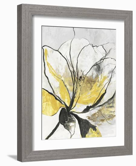 Outlined Floral I Yellow Version-Asia Jensen-Framed Art Print