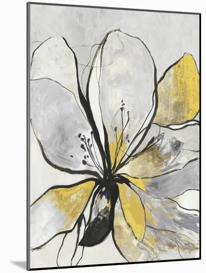 Outlined Floral II Yellow Version-Asia Jensen-Mounted Art Print