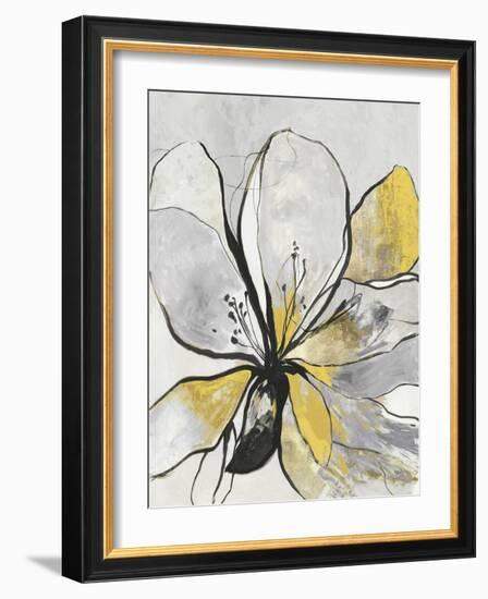 Outlined Floral II Yellow Version-Asia Jensen-Framed Art Print