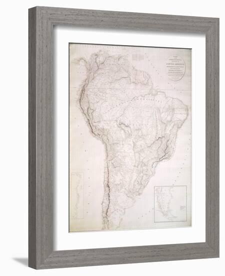 Outlines of the Physical and Political Divisions of South America, 1810-Aaron Arrowsmith-Framed Giclee Print