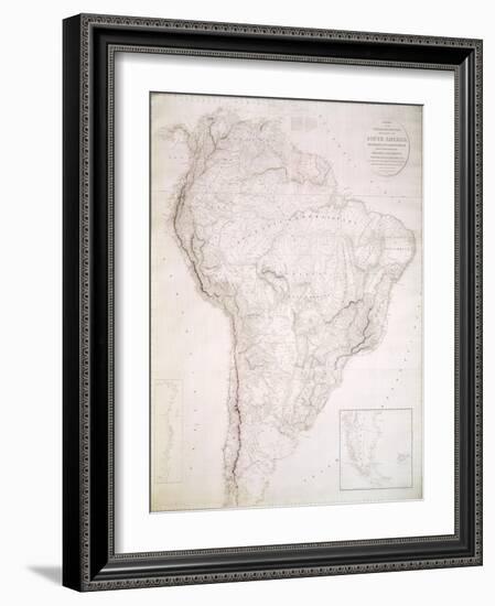 Outlines of the Physical and Political Divisions of South America, 1810-Aaron Arrowsmith-Framed Giclee Print