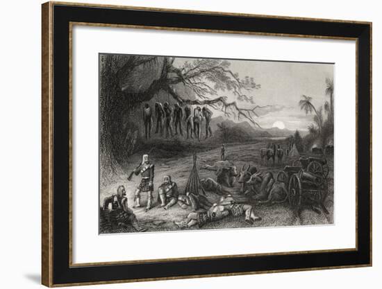 Outlying Picket of the Highland Brigade at Benares, from 'The History of the Indian Mutiny'…-null-Framed Giclee Print