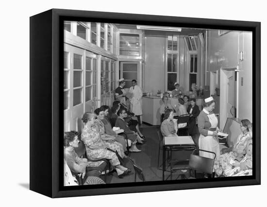 Outpatients Awaiting Treatement at the Montague Hospital, Mexborough, South Yorkshire, 1959-Michael Walters-Framed Premier Image Canvas