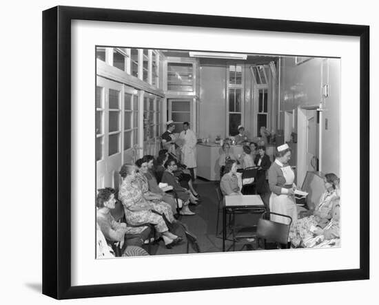 Outpatients Awaiting Treatement at the Montague Hospital, Mexborough, South Yorkshire, 1959-Michael Walters-Framed Photographic Print
