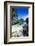 Outrigger Boat on a Little White Beach and Crystal Clear Water in the Bacuit Archipelago-Michael Runkel-Framed Photographic Print