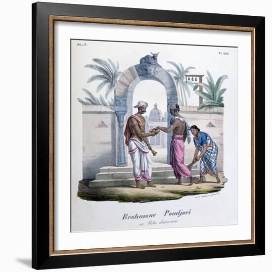 Outside a Temple, India, 1828-Marlet et Cie-Framed Giclee Print