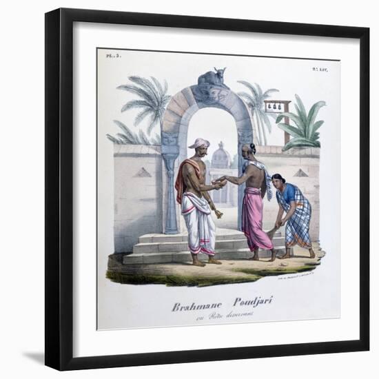 Outside a Temple, India, 1828-Marlet et Cie-Framed Giclee Print