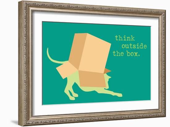 Outside Box - Green Version-Dog is Good-Framed Art Print