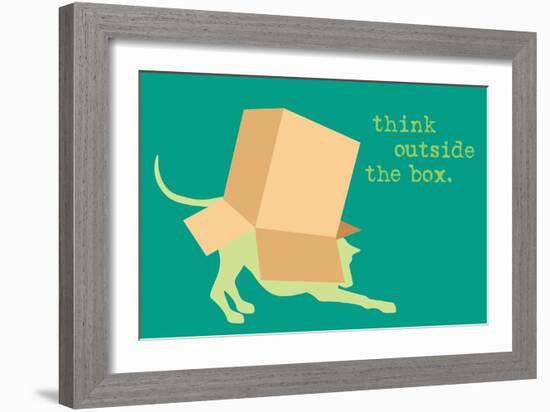 Outside Box - Green Version-Dog is Good-Framed Art Print