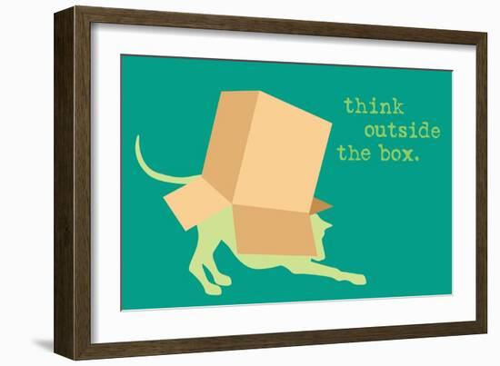 Outside Box - Green Version-Dog is Good-Framed Art Print