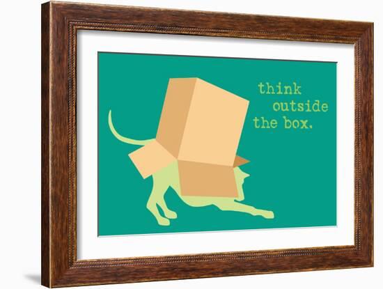 Outside Box - Green Version-Dog is Good-Framed Art Print