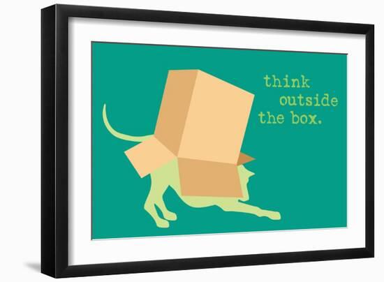 Outside Box - Green Version-Dog is Good-Framed Art Print