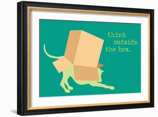 Outside Box - Green Version-Dog is Good-Framed Art Print