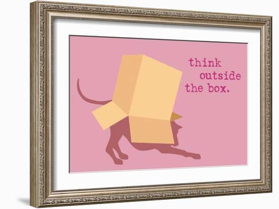 Outside Box - Pink Version-Dog is Good-Framed Art Print