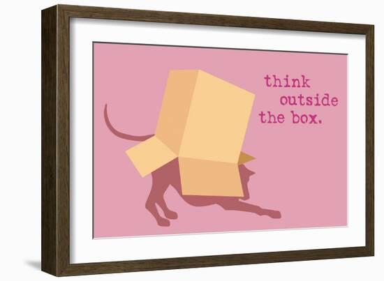 Outside Box - Pink Version-Dog is Good-Framed Art Print