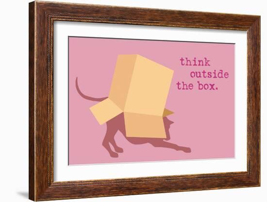 Outside Box - Pink Version-Dog is Good-Framed Art Print