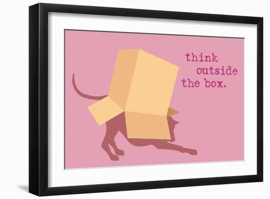 Outside Box - Pink Version-Dog is Good-Framed Art Print