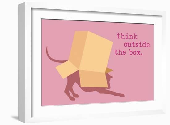 Outside Box - Pink Version-Dog is Good-Framed Art Print