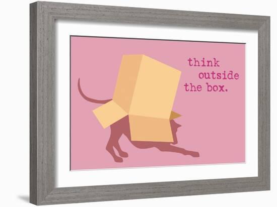 Outside Box - Pink Version-Dog is Good-Framed Premium Giclee Print