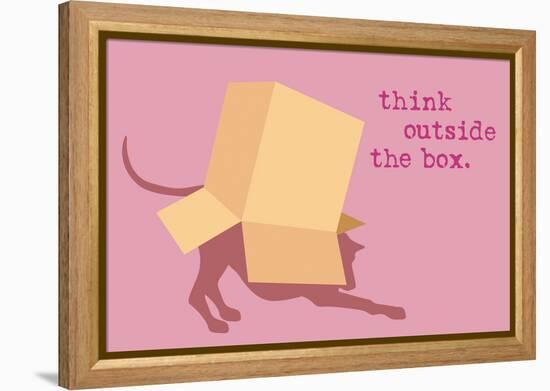 Outside Box - Pink Version-Dog is Good-Framed Stretched Canvas