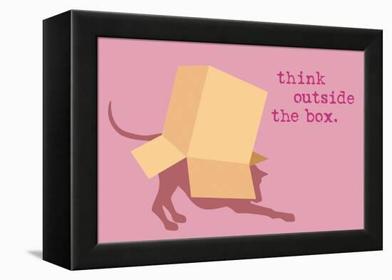 Outside Box - Pink Version-Dog is Good-Framed Stretched Canvas