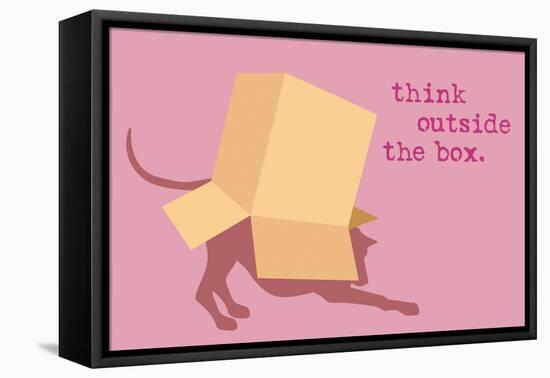 Outside Box - Pink Version-Dog is Good-Framed Stretched Canvas