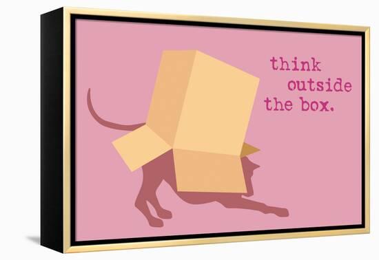 Outside Box - Pink Version-Dog is Good-Framed Stretched Canvas