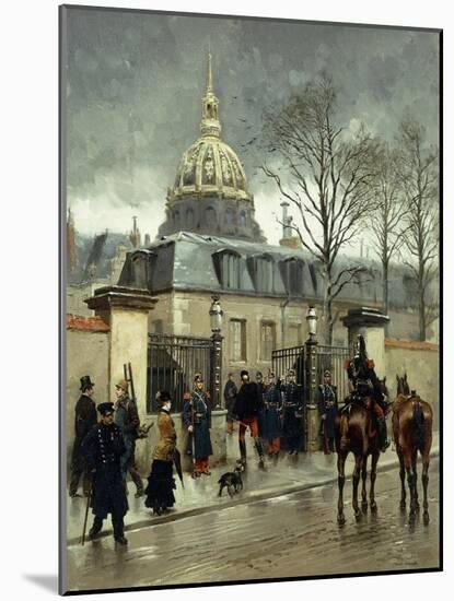 Outside Les Invalides, Paris-Jean-Baptiste Edouard Detaille-Mounted Giclee Print